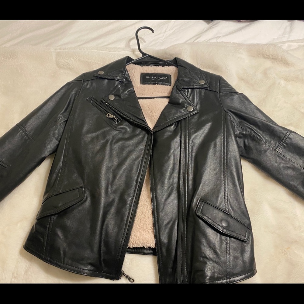 Black leather jacket